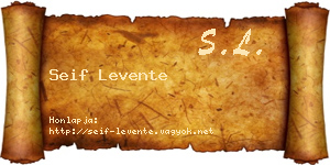 Seif Levente névjegykártya